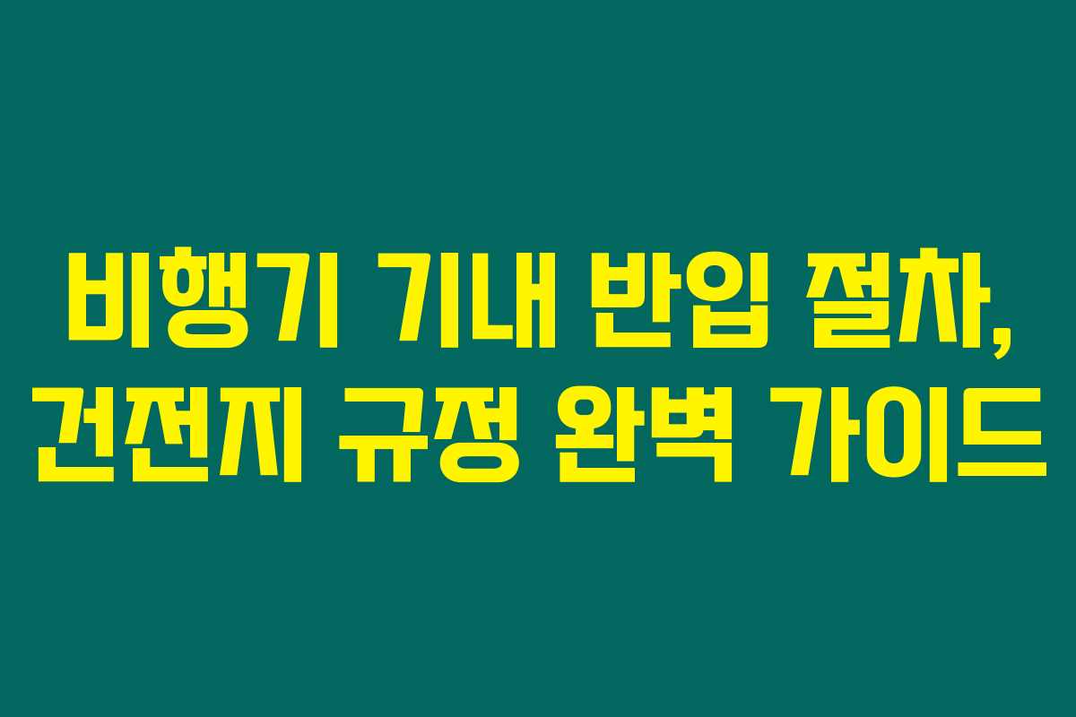 비행기 기내 반입 절차, 건전지 규정 완벽 가이드