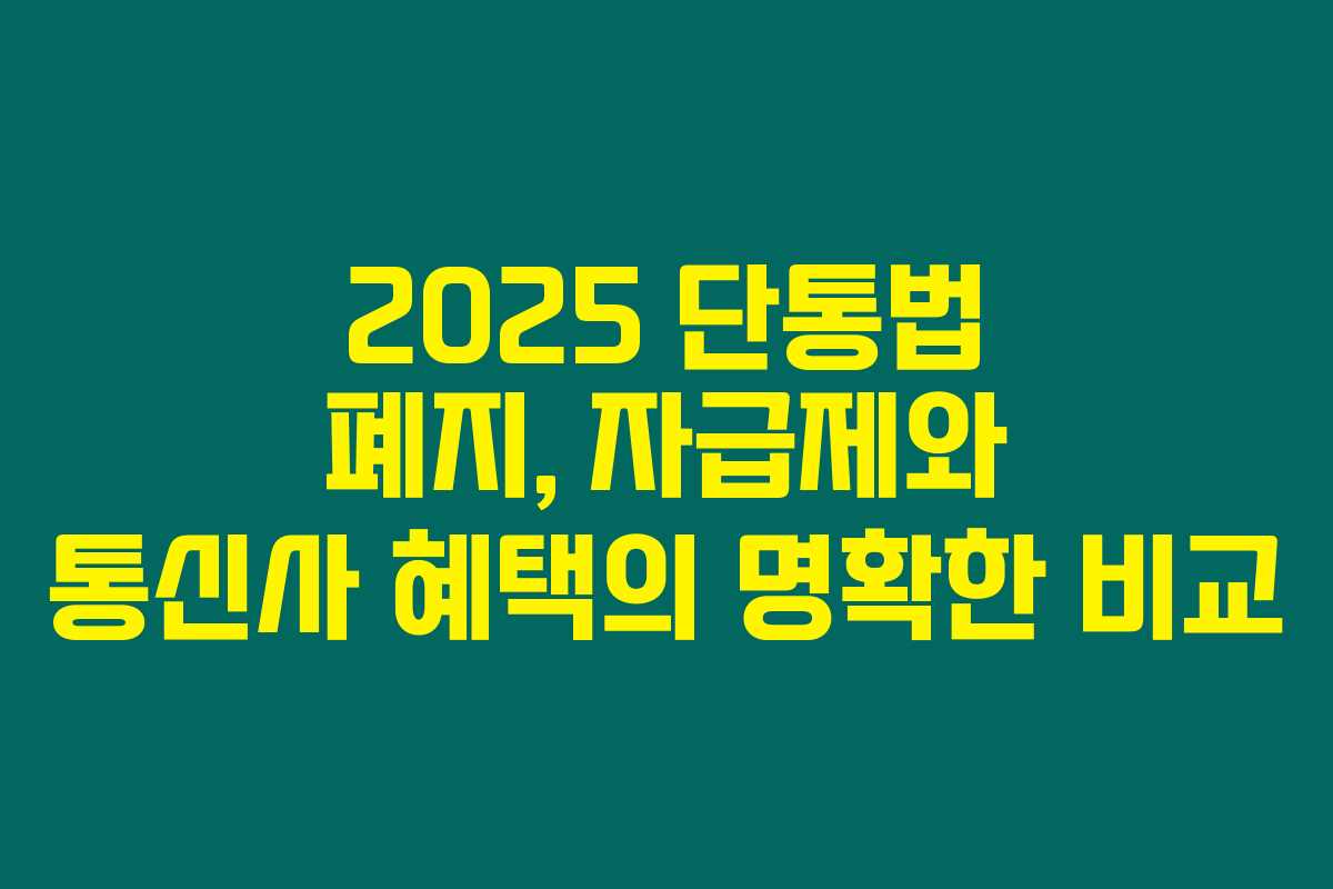 2025 단통법 폐지, 자급제와 통신사 혜택의 명확한 비교