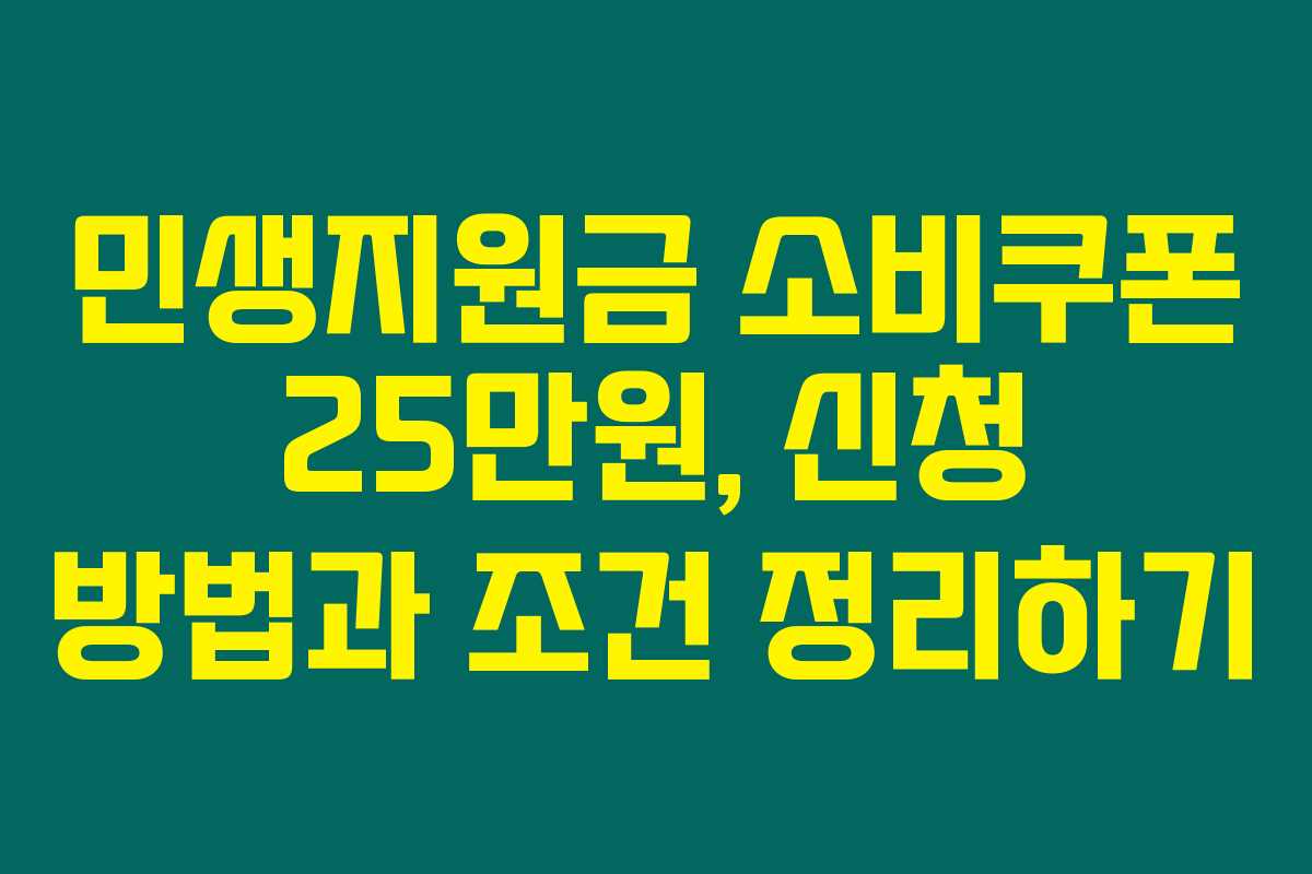 민생지원금 소비쿠폰 25만원, 신청 방법과 조건 정리하기 민생지원금 소비쿠폰 25만원, 신청 방법과 조건 정리하기
