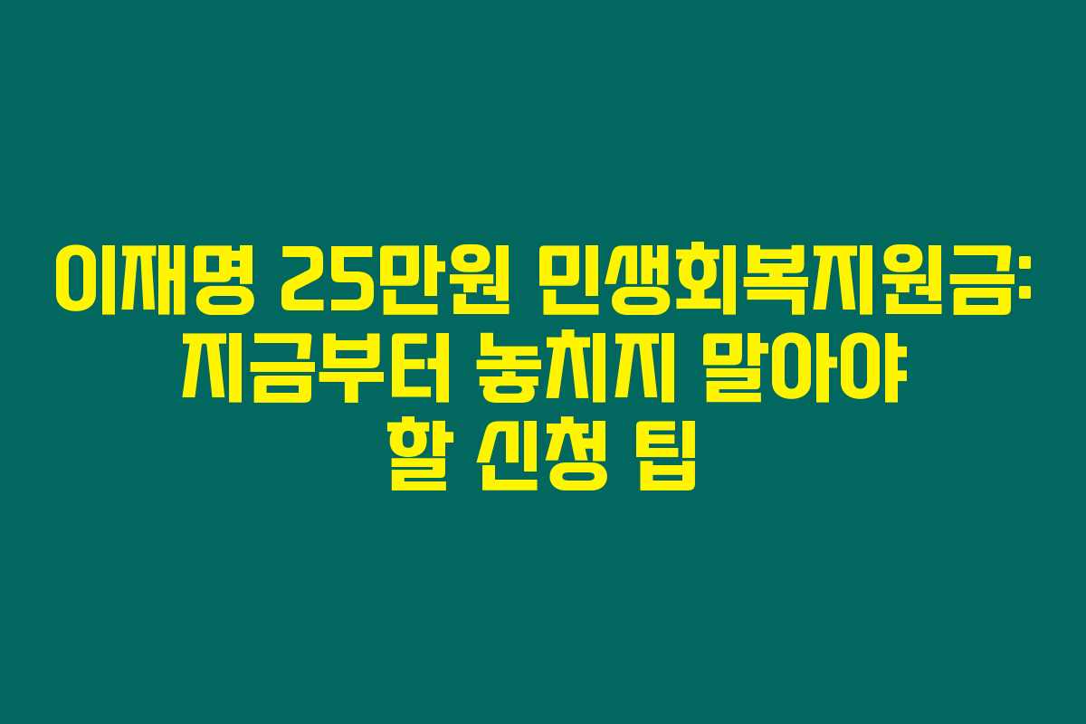 이재명 25만원 민생회복지원금: 지금부터 놓치지 말아야 할 신청 팁 이재명 25만원 민생회복지원금: 지금부터 놓치지 말아야 할 신청 팁