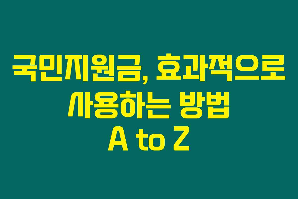 국민지원금, 효과적으로 사용하는 방법 A to Z