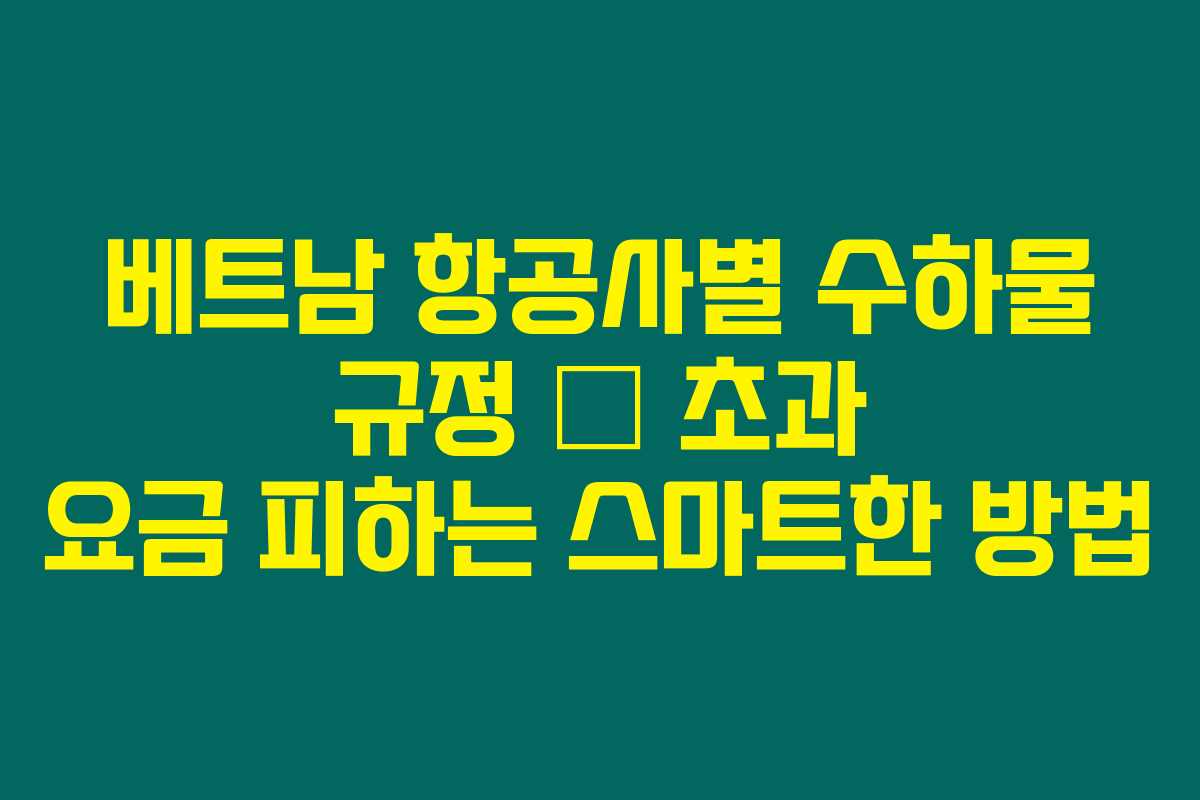 베트남 항공사별 수하물 규정 – 초과 요금 피하는 스마트한 방법