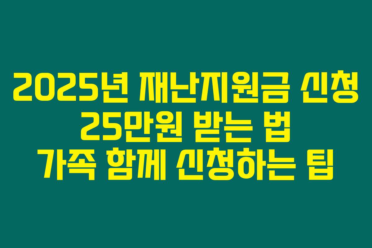 2025년 재난지원금 신청 25만원 받는 법 가족 함께 신청하는 팁