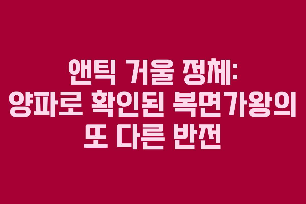 앤틱 거울 정체: 양파로 확인된 복면가왕의 또 다른 반전
