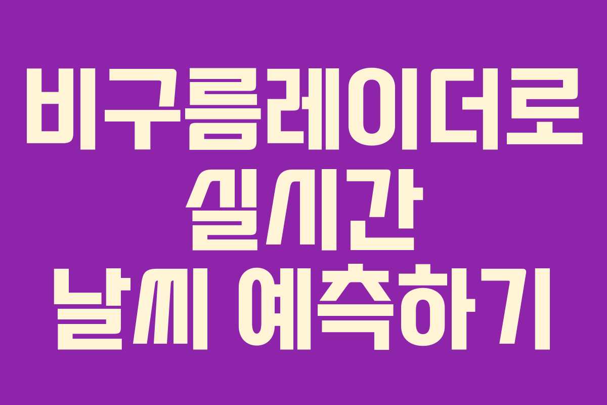비구름레이더로 실시간 날씨 예측하기