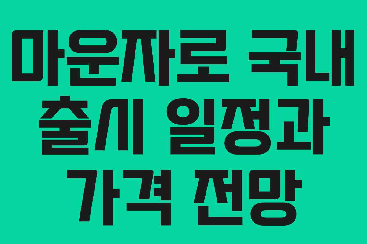 마운자로 국내 출시 일정과 가격 전망