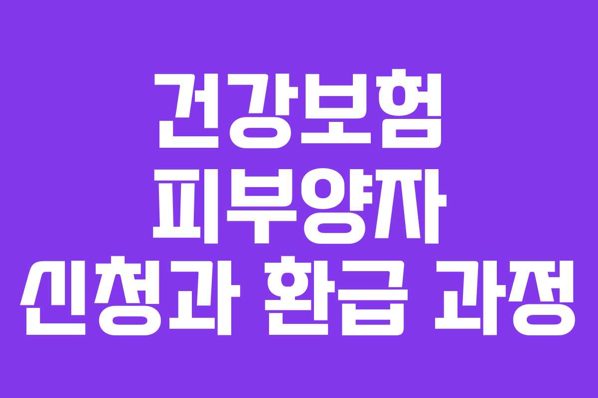 건강보험 피부양자 신청과 환급 과정