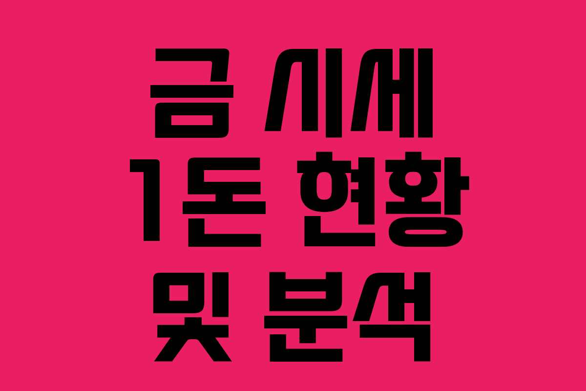 금 시세 1돈 현황 및 분석