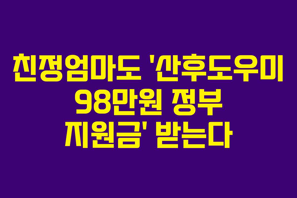 친정엄마도 ‘산후도우미 98만원 정부 지원금’ 받는다
