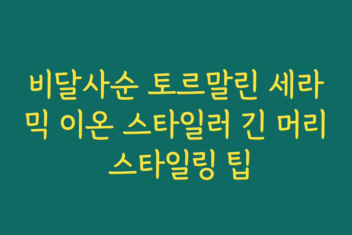 비달사순 토르말린 세라믹 이온 스타일러 긴 머리 스타일링 팁 비달사순 토르말린 세라믹 이온 스타일러 긴 머리 스타일링 팁