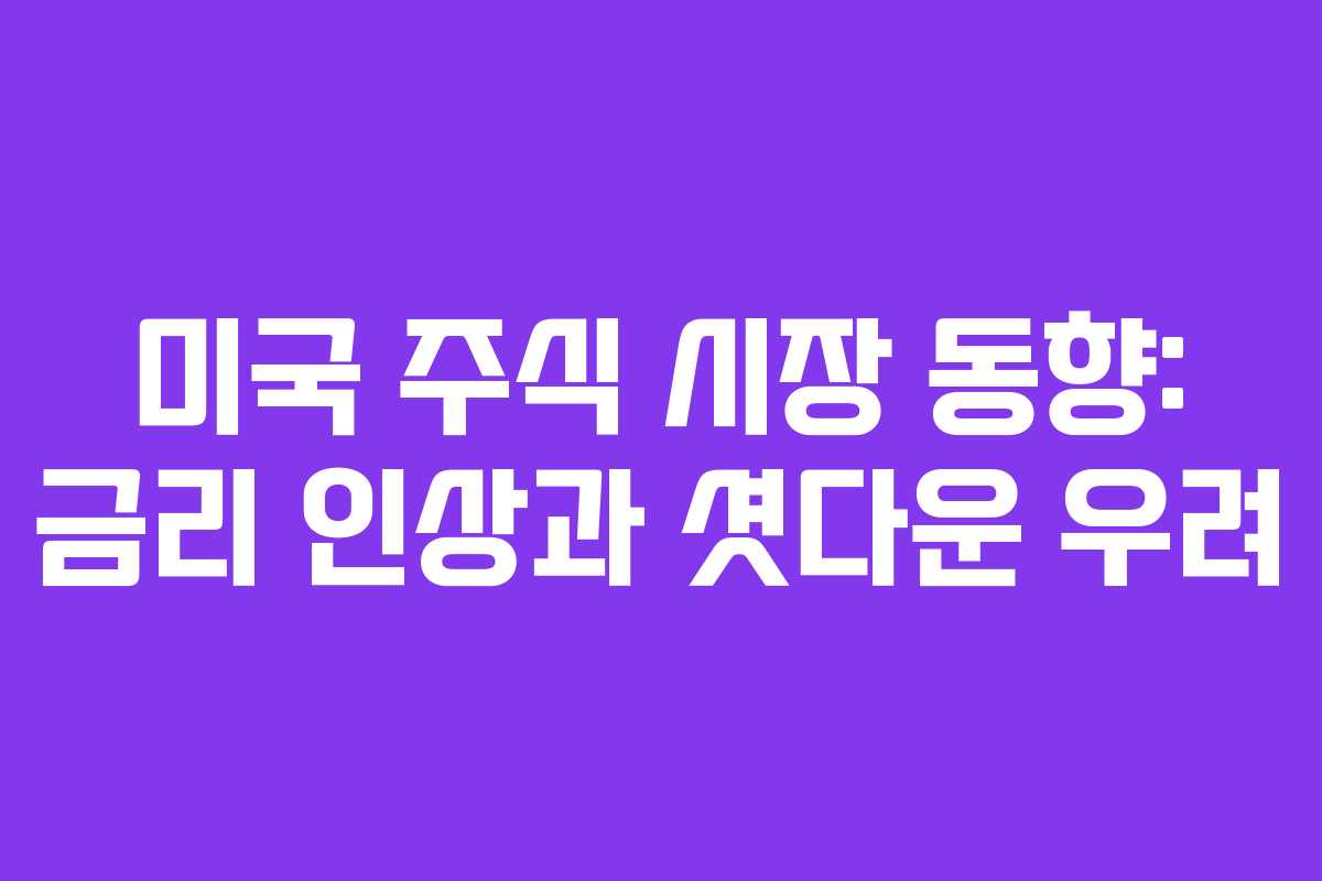 미국 주식 시장 동향: 금리 인상과 셧다운 우려