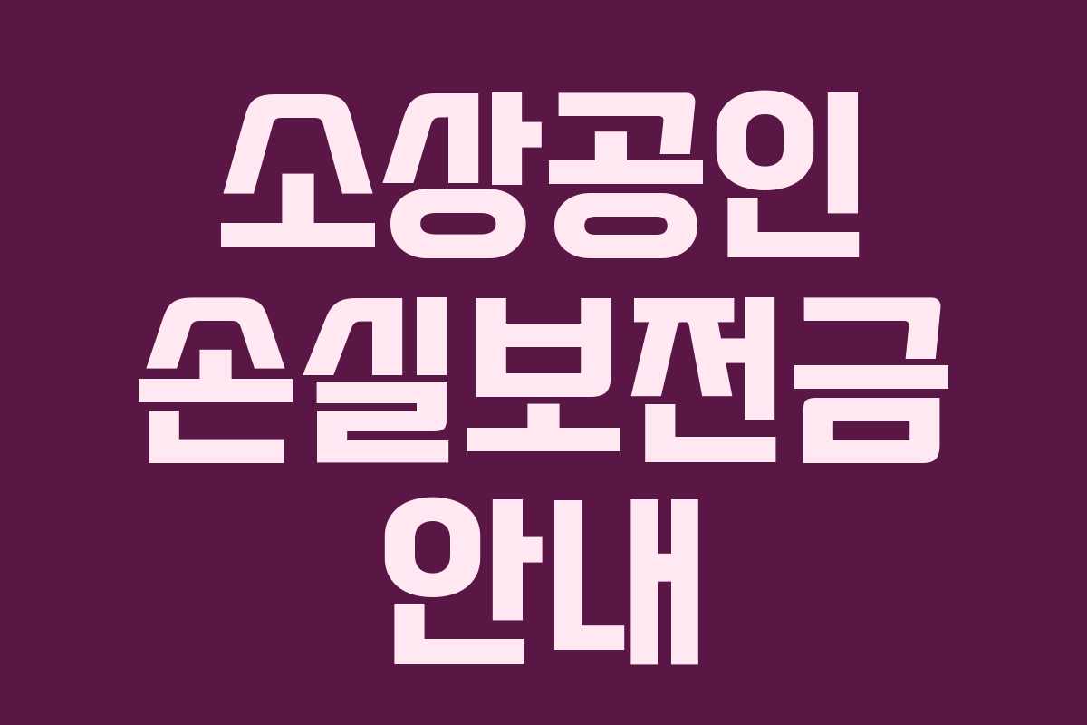 소상공인 손실보전금 안내