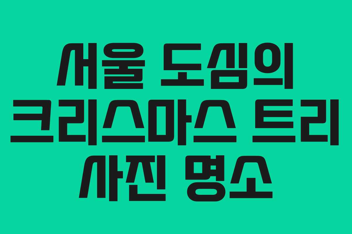 서울 도심의 크리스마스 트리 사진 명소