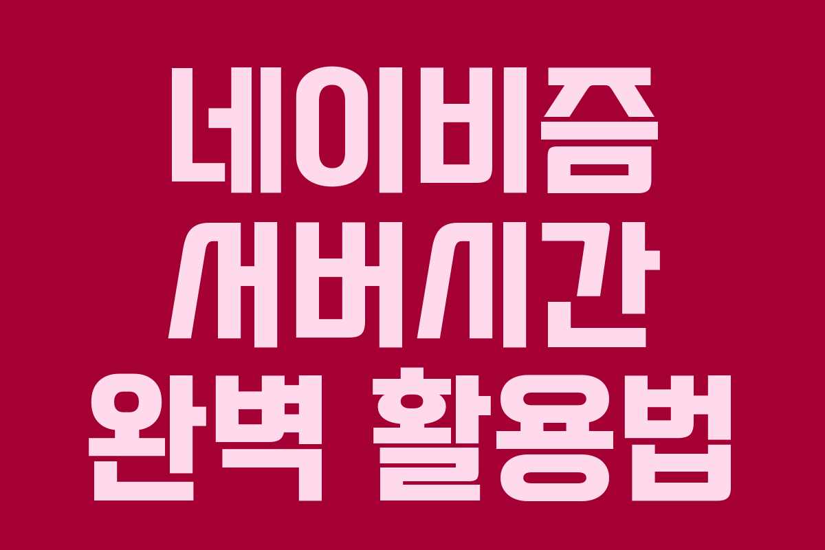 네이비즘 서버시간 완벽 활용법