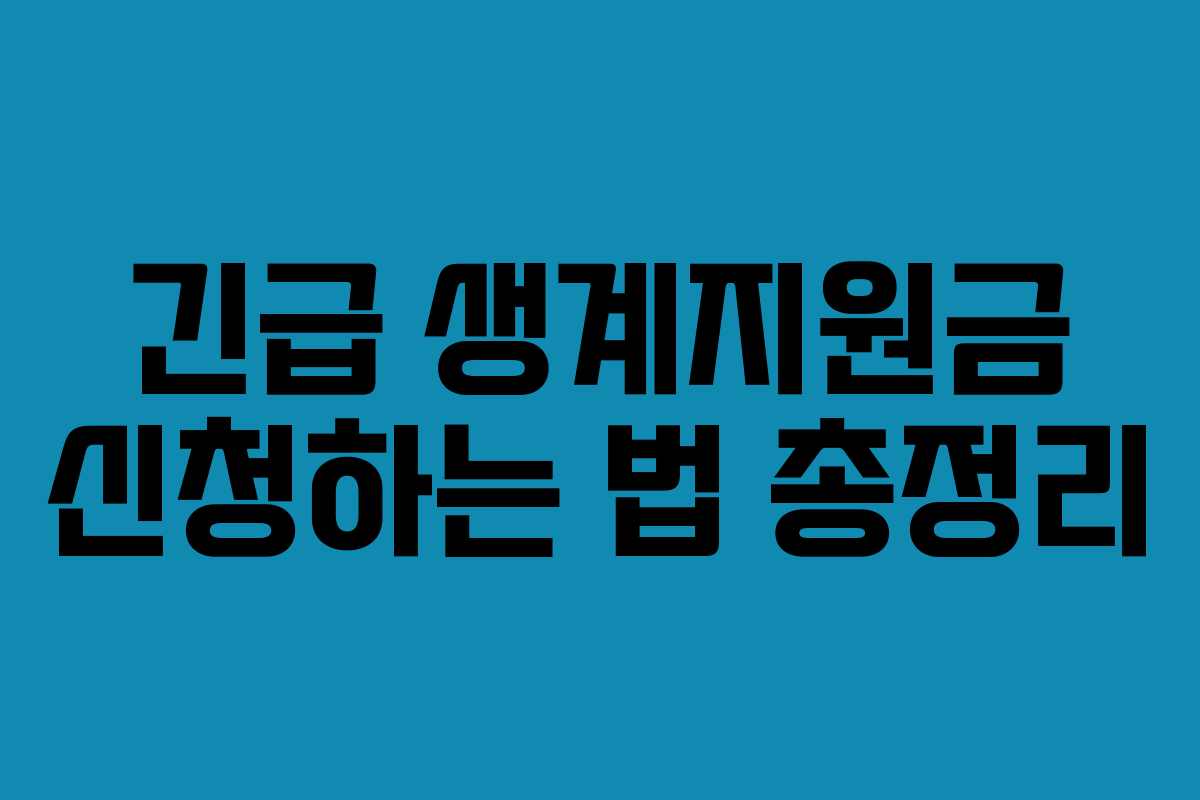 긴급 생계지원금 신청하는 법 총정리