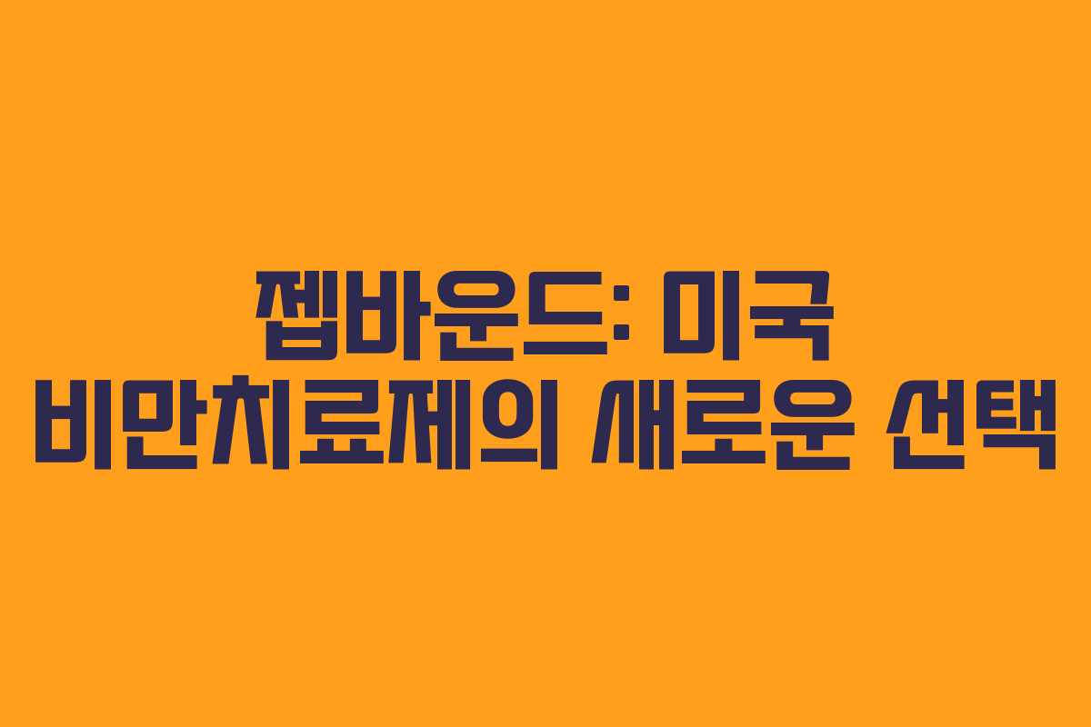 젭바운드: 미국 비만치료제의 새로운 선택