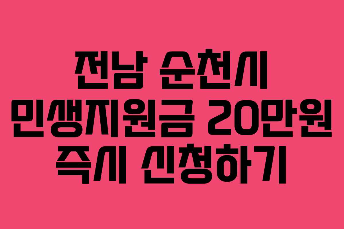전남 순천시 민생지원금 20만원 즉시 신청하기