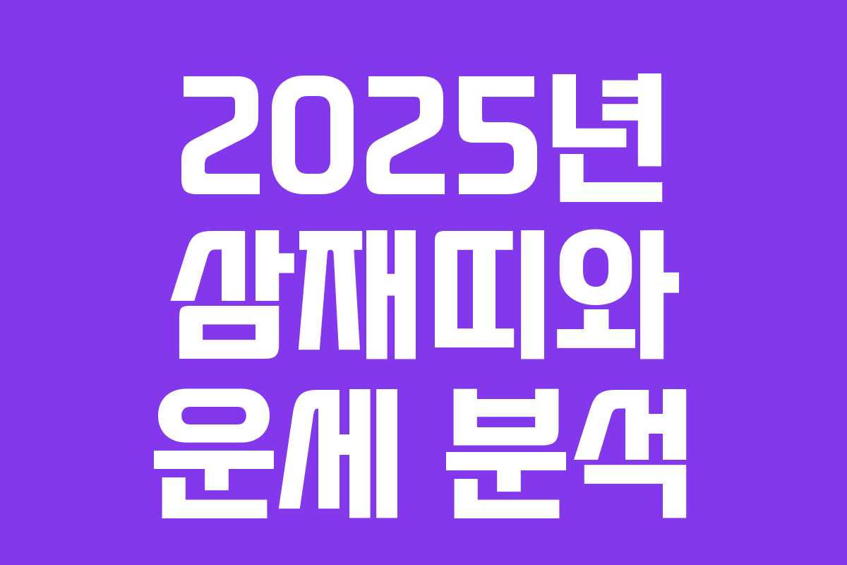 2025년 삼재띠와 운세 분석