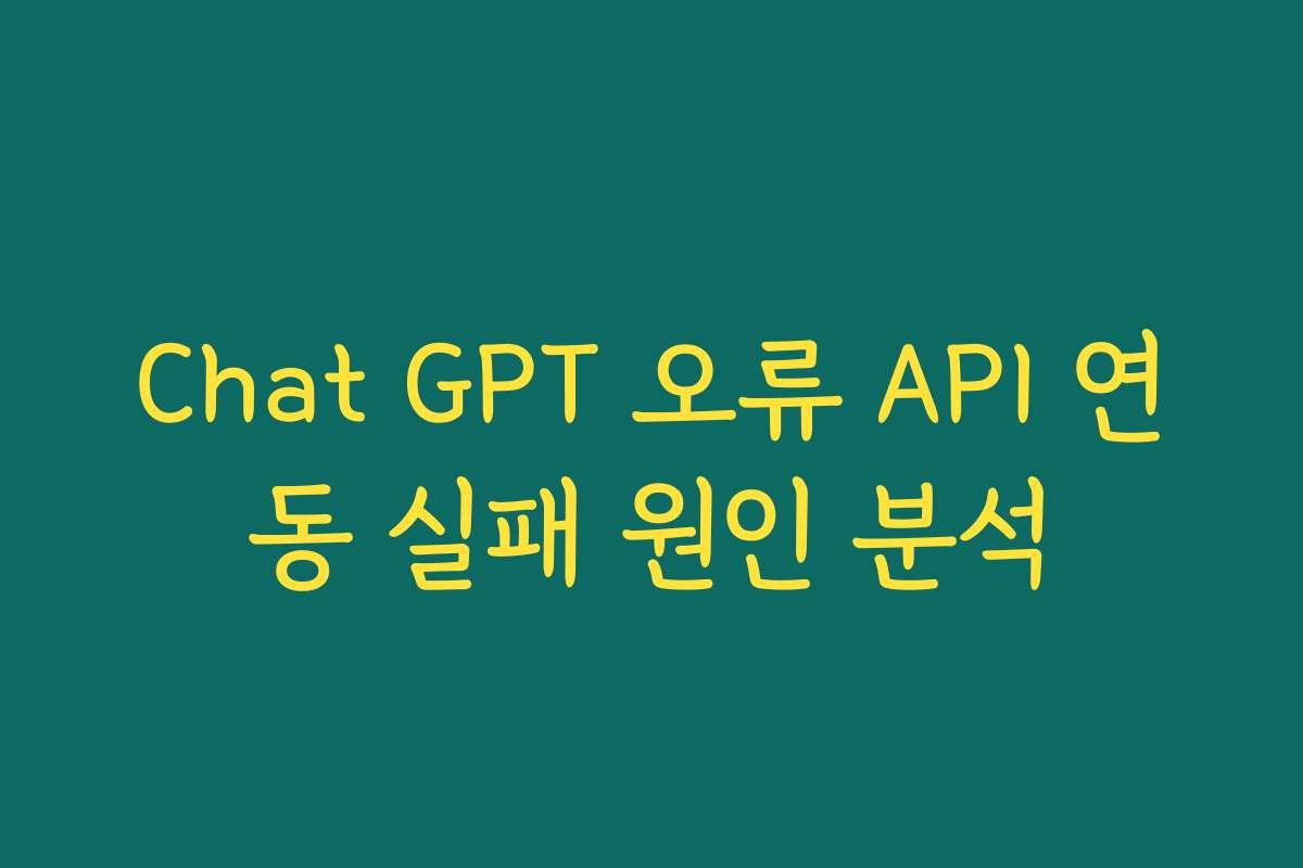 Chat GPT 오류 API 연동 실패 원인 분석