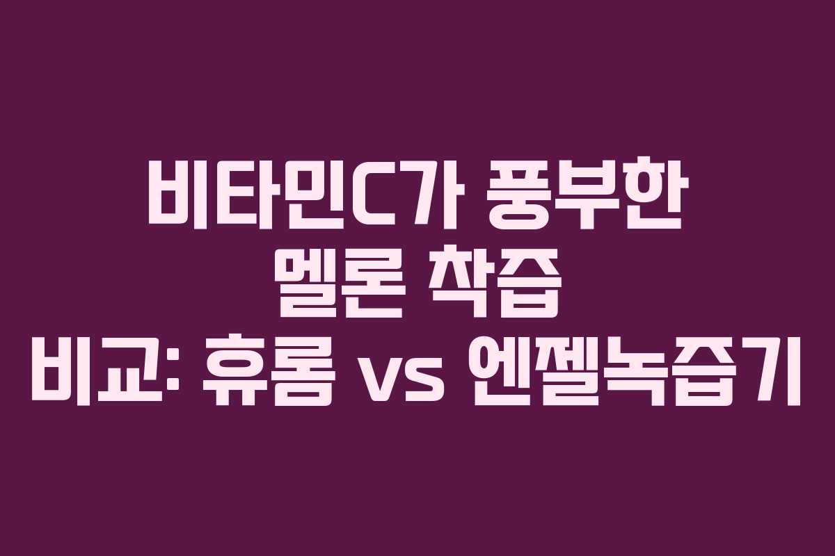 비타민C가 풍부한 멜론 착즙 비교: 휴롬 vs 엔젤녹즙기
