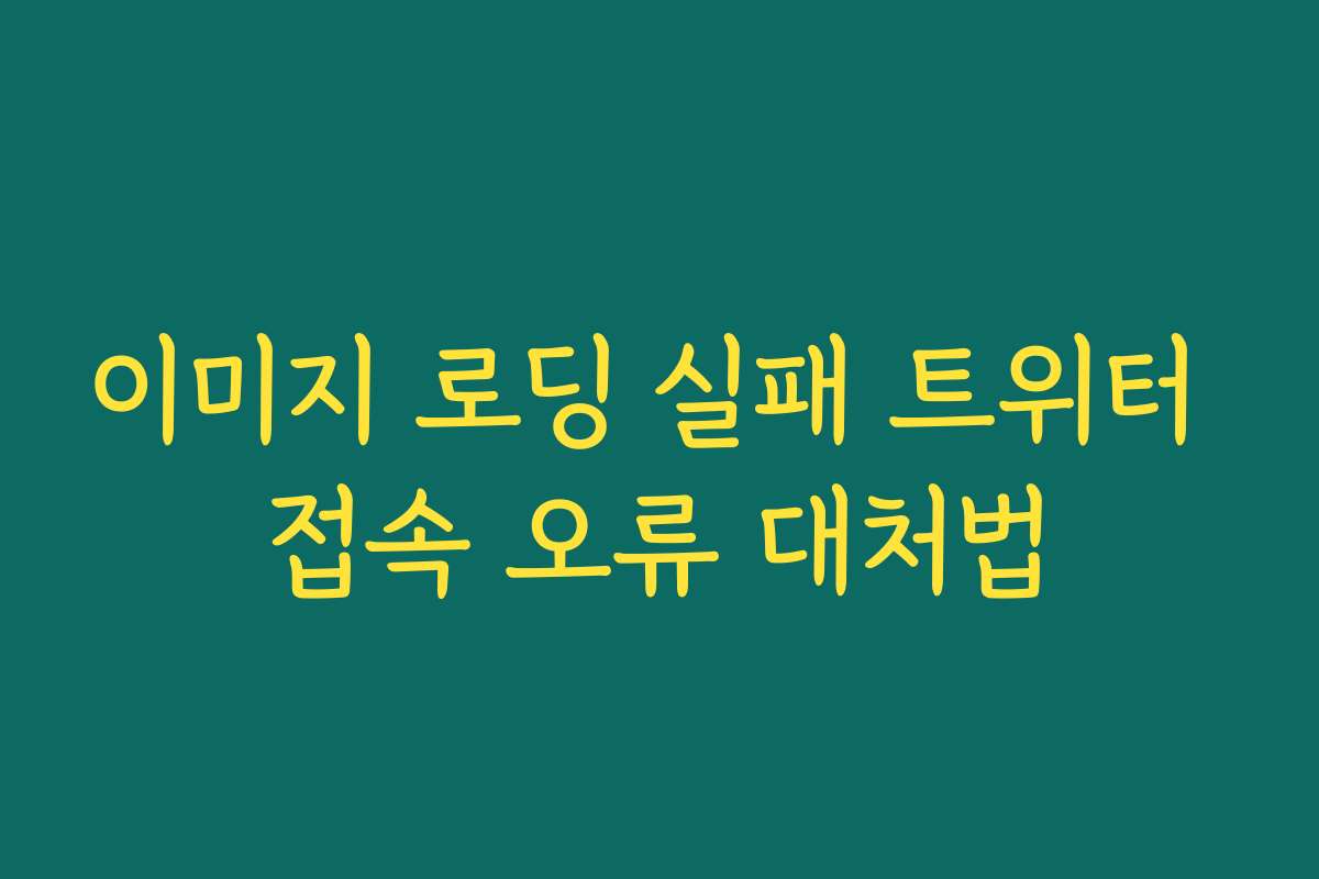 이미지 로딩 실패 트위터 접속 오류 대처법