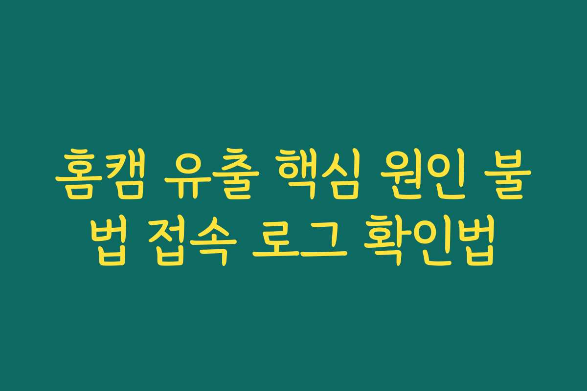 홈캠 유출 핵심 원인 불법 접속 로그 확인법