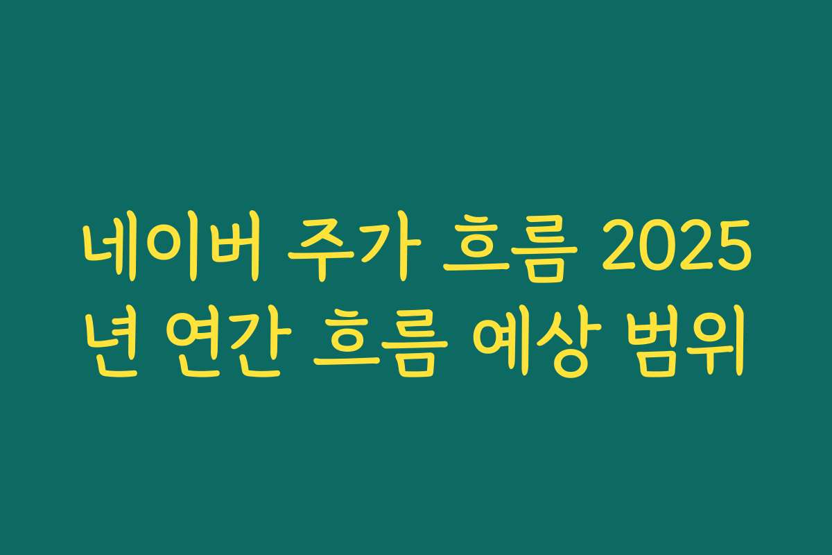 네이버 주가 흐름 2025년 연간 흐름 예상 범위