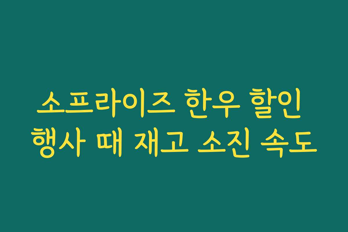 소프라이즈 한우 할인 행사 때 재고 소진 속도