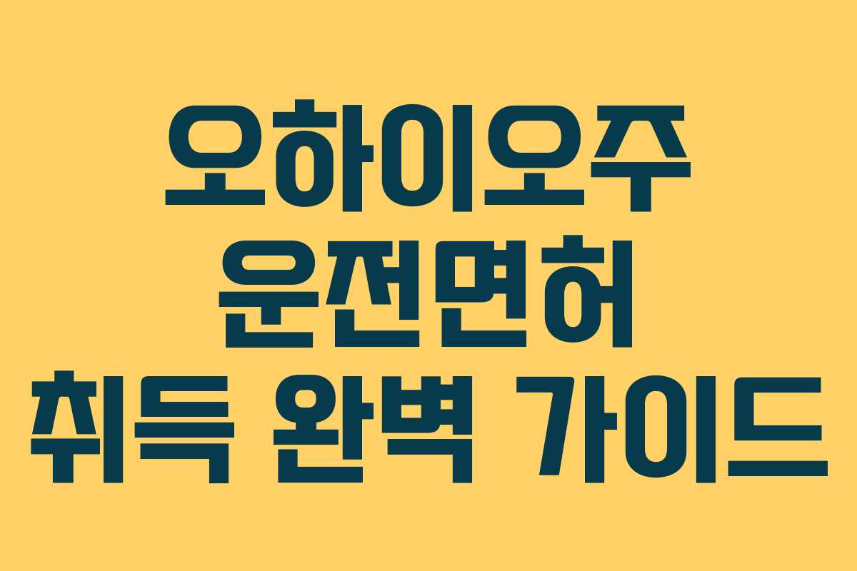 오하이오주 운전면허 취득 완벽 가이드