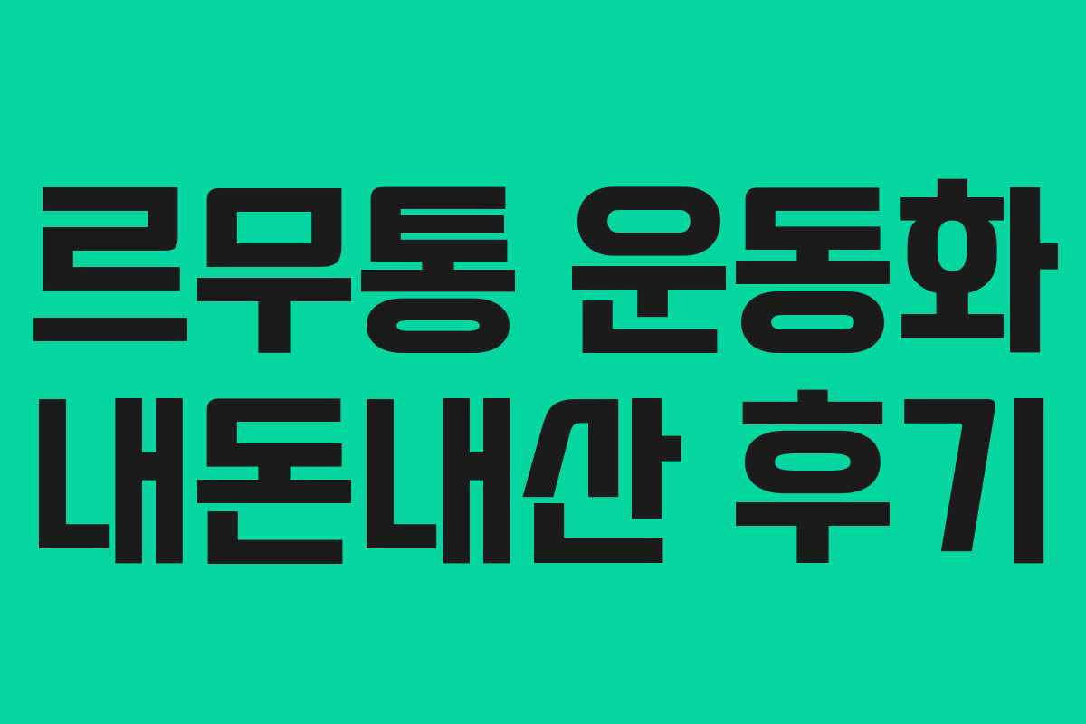 르무통 운동화 내돈내산 후기