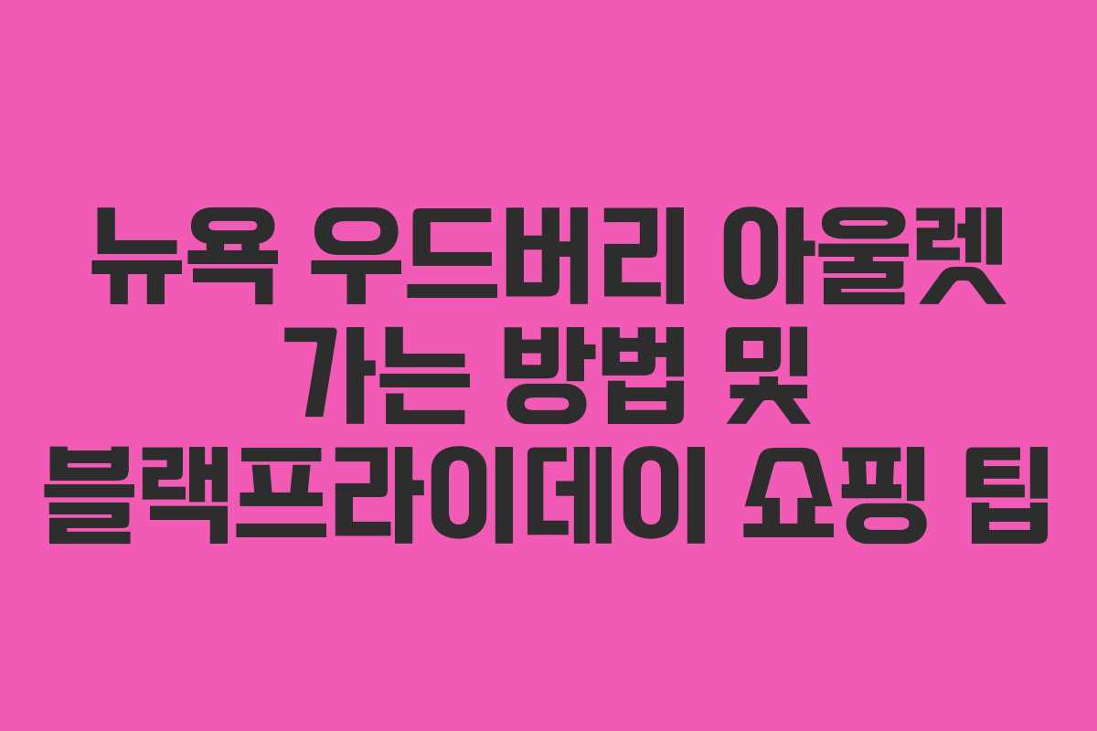 뉴욕 우드버리 아울렛 가는 방법 및 블랙프라이데이 쇼핑 팁