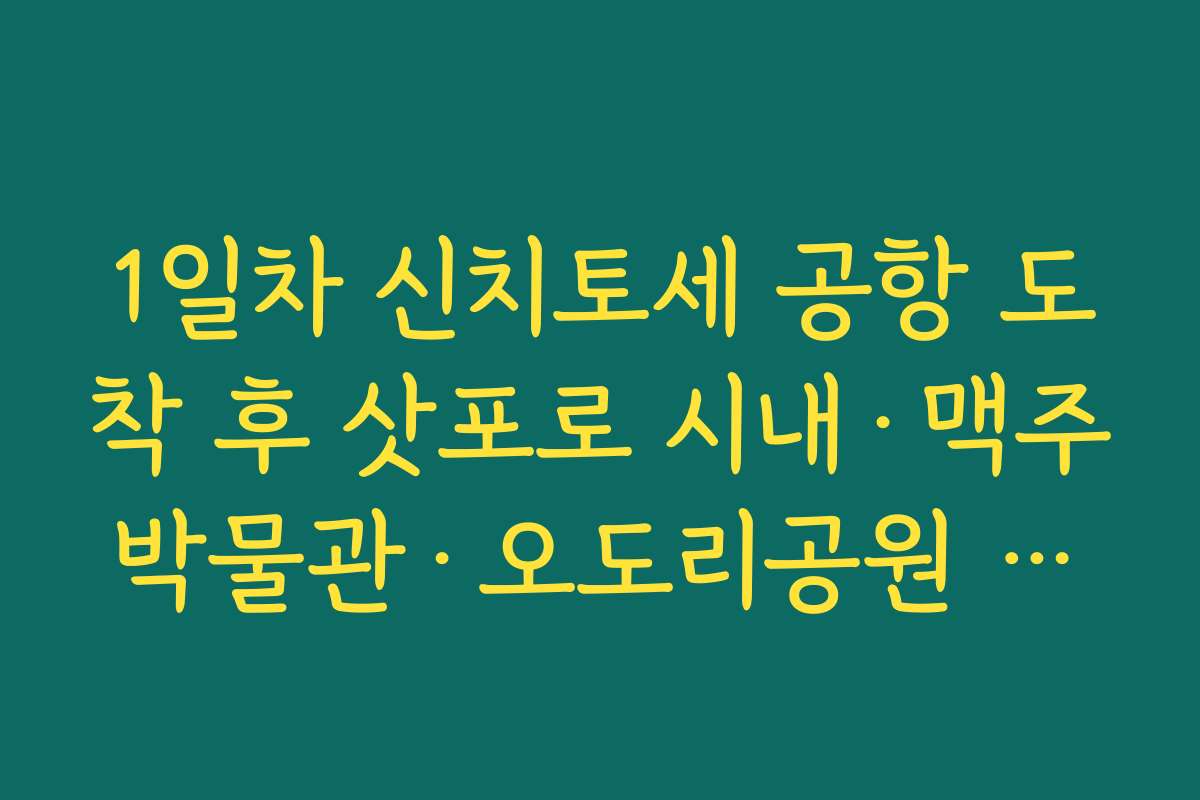 1일차 신치토세 공항 도착 후 삿포로 시내·맥주박물관·오도리공원 겨울 홋카이도 3박 4일 여행코스