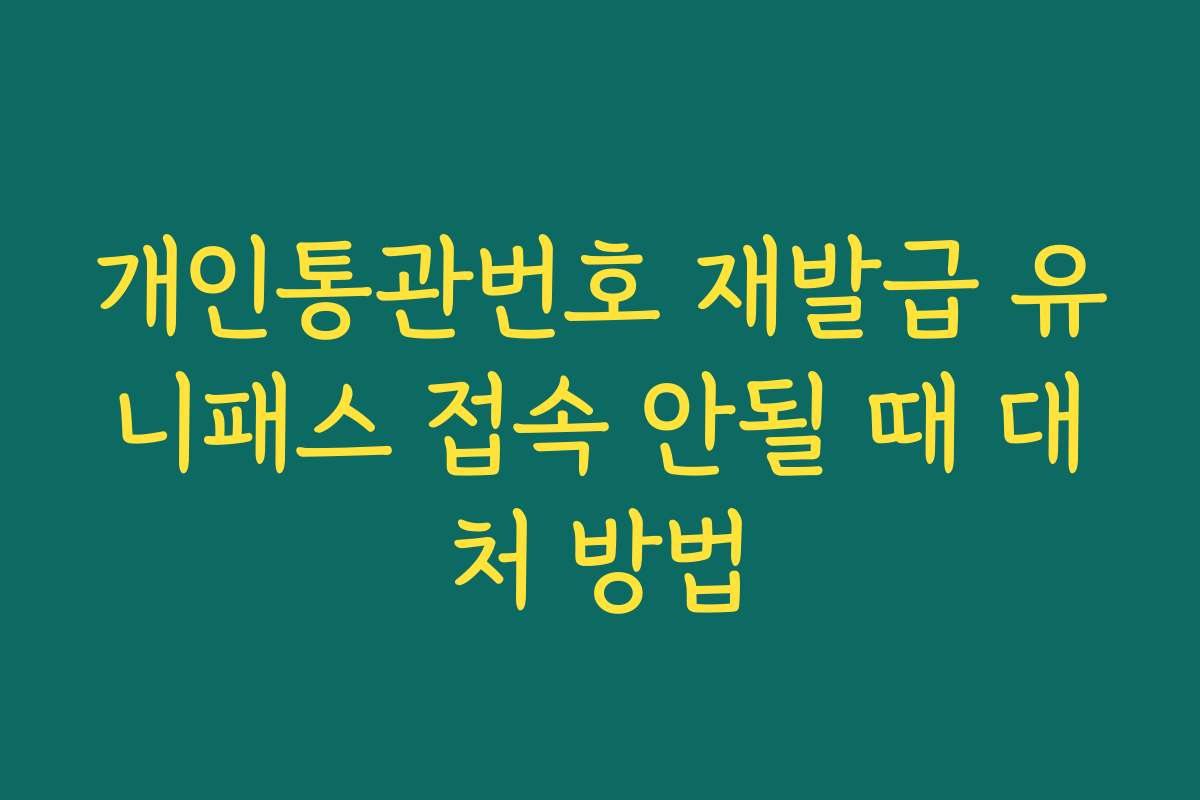 개인통관번호 재발급 유니패스 접속 안될 때 대처 방법 개인통관번호 재발급 유니패스 접속 안될 때 대처 방법