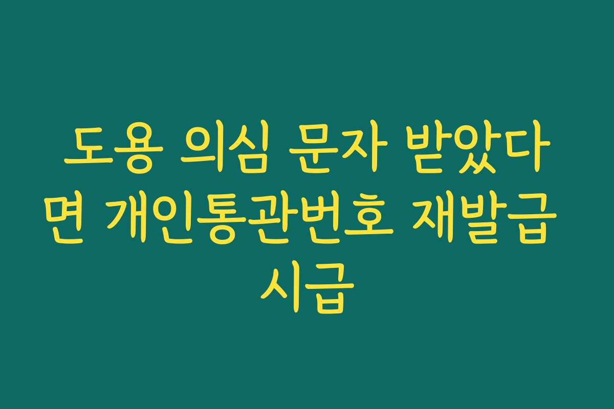 도용 의심 문자 받았다면 개인통관번호 재발급 시급
