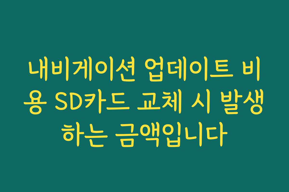내비게이션 업데이트 비용 SD카드 교체 시 발생하는 금액입니다