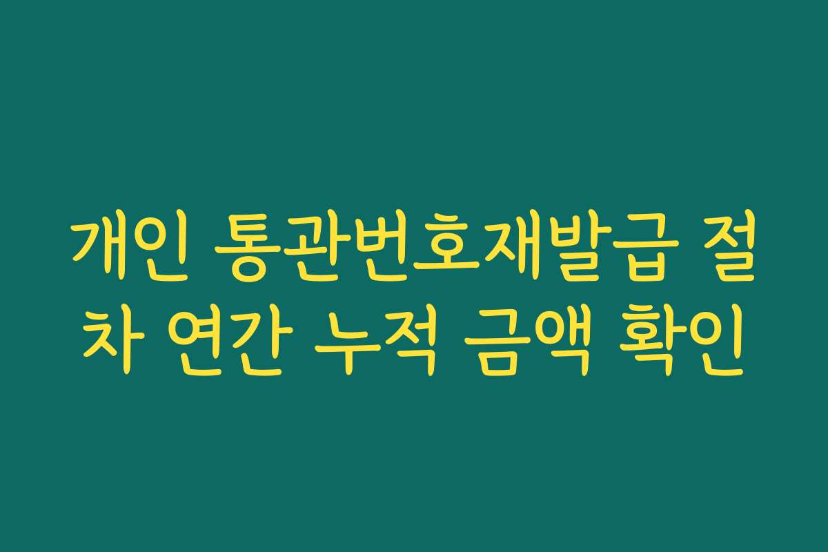 개인 통관번호재발급 절차 연간 누적 금액 확인