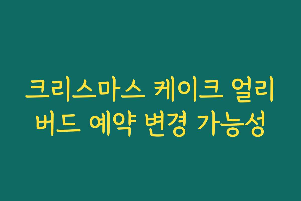 크리스마스 케이크 얼리버드 예약 변경 가능성