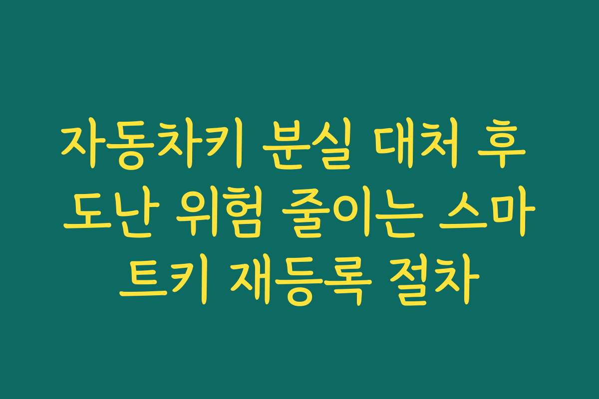자동차키 분실 대처 후 도난 위험 줄이는 스마트키 재등록 절차
