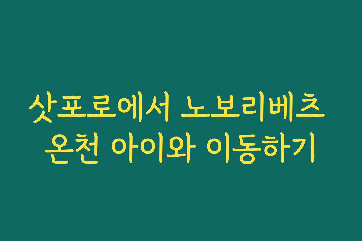 삿포로에서 노보리베츠 온천 아이와 이동하기