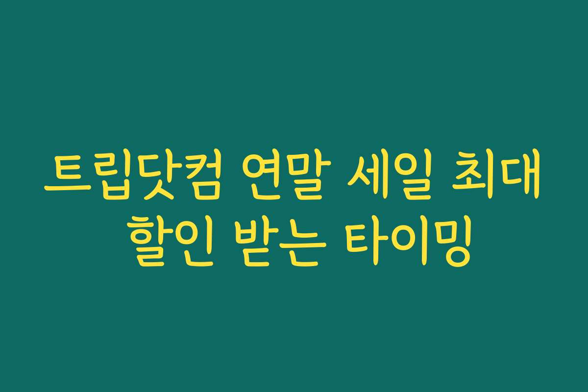 트립닷컴 연말 세일 최대 할인 받는 타이밍 트립닷컴 연말 세일 최대 할인 받는 타이밍