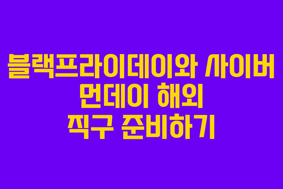 블랙프라이데이와 사이버 먼데이 해외 직구 준비하기 블랙프라이데이와 사이버 먼데이 해외 직구 준비하기