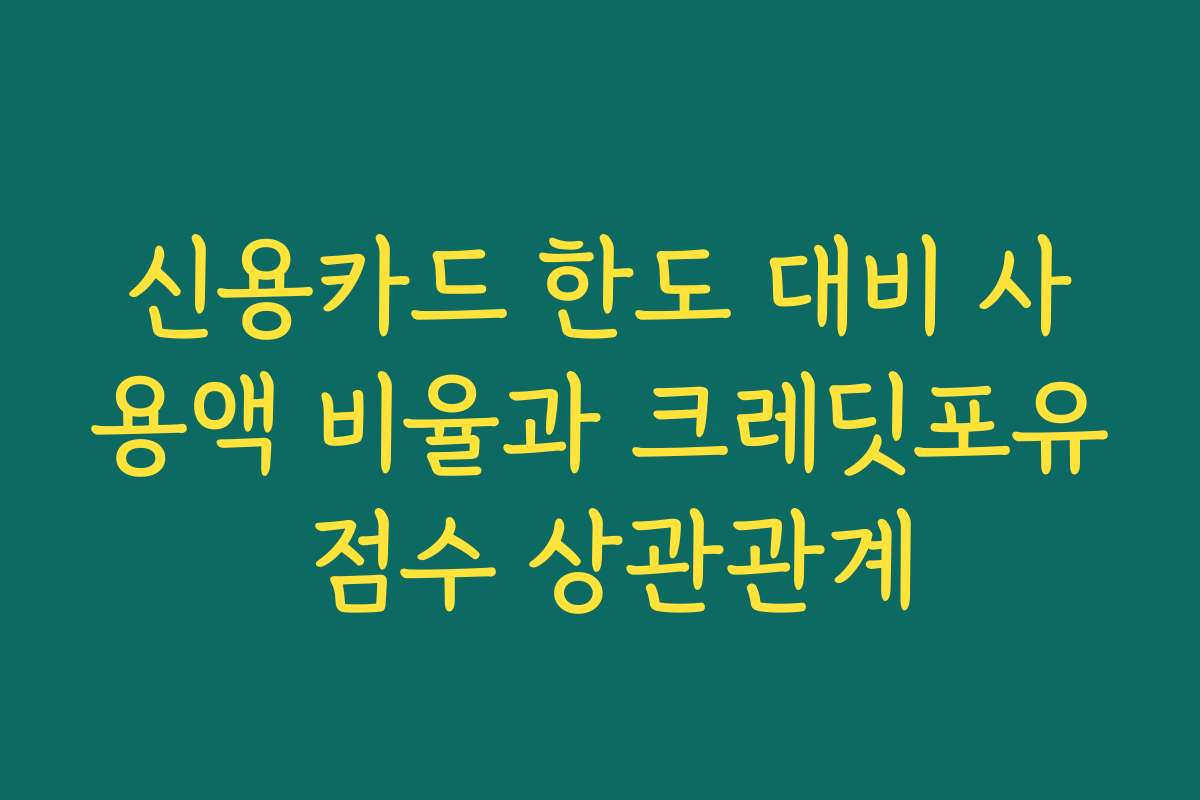 신용카드 한도 대비 사용액 비율과 크레딧포유 점수 상관관계