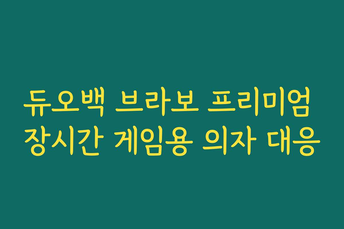 듀오백 브라보 프리미엄 장시간 게임용 의자 대응