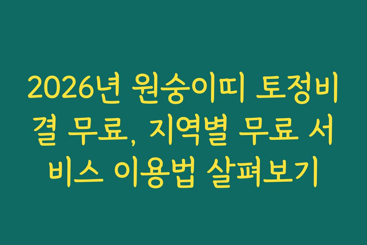 2026년 원숭이띠 토정비결 무료, 지역별 무료 서비스 이용법 살펴보기 2026년 원숭이띠 토정비결 무료, 지역별 무료 서비스 이용법 살펴보기