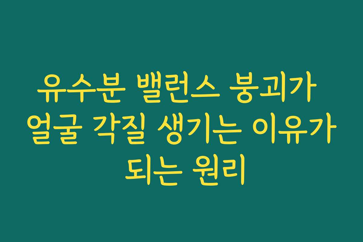 유수분 밸런스 붕괴가 얼굴 각질 생기는 이유가 되는 원리