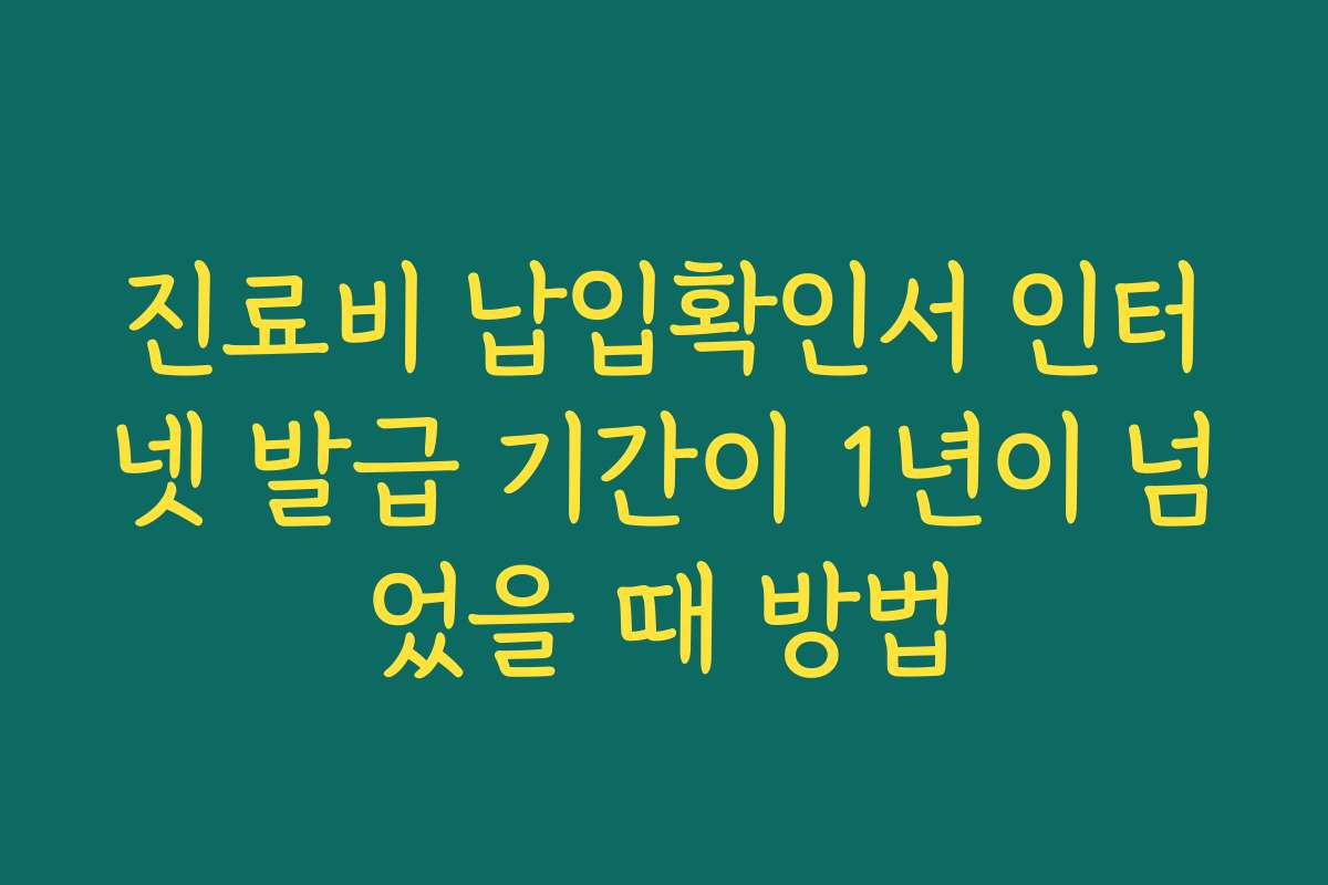 진료비 납입확인서 인터넷 발급 기간이 1년이 넘었을 때 방법 진료비 납입확인서 인터넷 발급 기간이 1년이 넘었을 때 방법