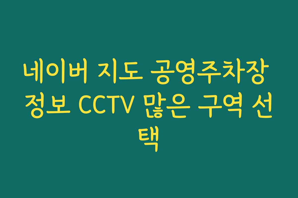 네이버 지도 공영주차장 정보 CCTV 많은 구역 선택