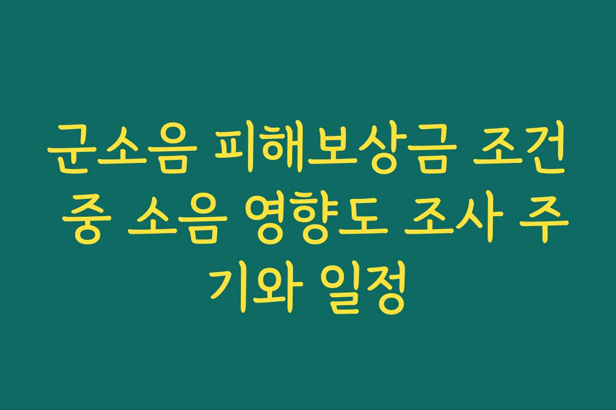 군소음 피해보상금 조건 중 소음 영향도 조사 주기와 일정