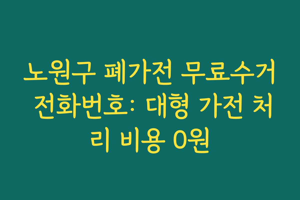 노원구 폐가전 무료수거 전화번호: 대형 가전 처리 비용 0원 노원구 폐가전 무료수거 전화번호: 대형 가전 처리 비용 0원