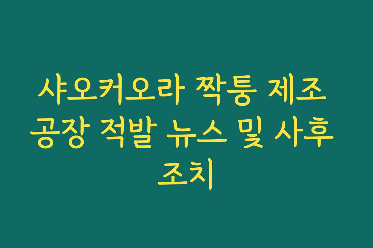 샤오커오라 짝퉁 제조 공장 적발 뉴스 및 사후 조치